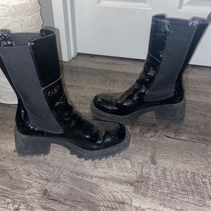 Black chunky boots